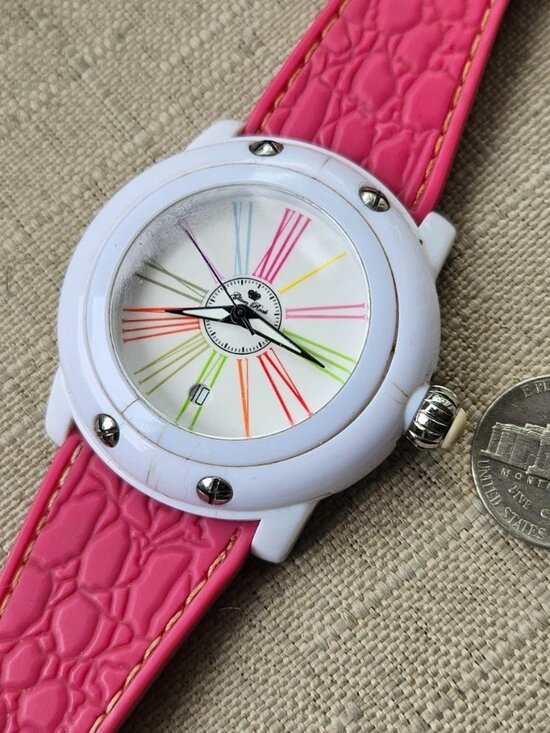 Glam Rock Women Wristwatch MIAMI BEACH Pink Rubber Band Analog Quartz Watch $945 main image 9